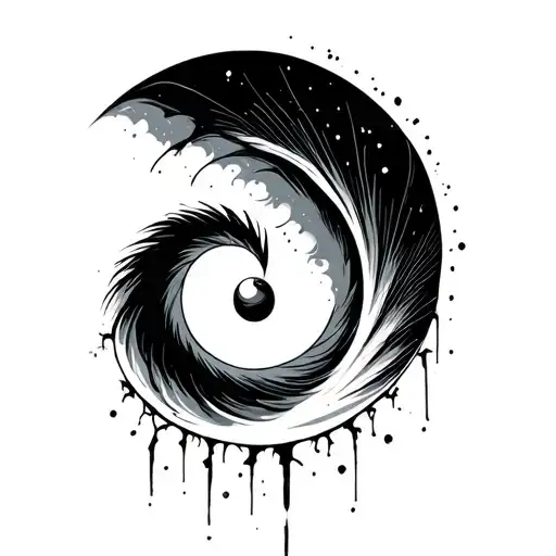 half circle end positive energy tattoo design idea
