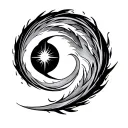 half circle end positive energy tattoo design idea