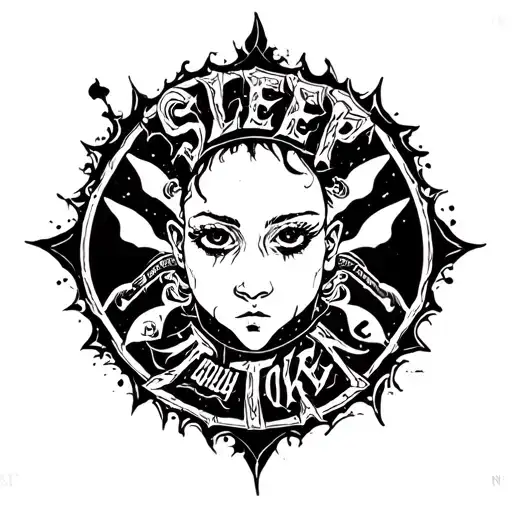 Sleep Token band logo incorporated tattoo design idea