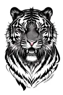 Combine typography and a tiger silhouette for a unique graphic designer tattoo tattoo design idea