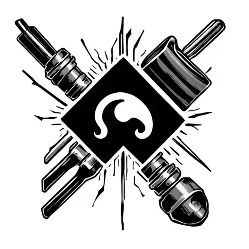 electrician , electrical symbols , power triangle, 13mm socket, tools tattoo design idea