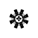 poker chip with bowling pins behind it tattoo design idea