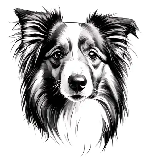 Sheltie ears outline tattoo design idea