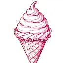 candy and ice cream cone tattoo design idea