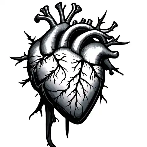 heart attack tattoo design idea