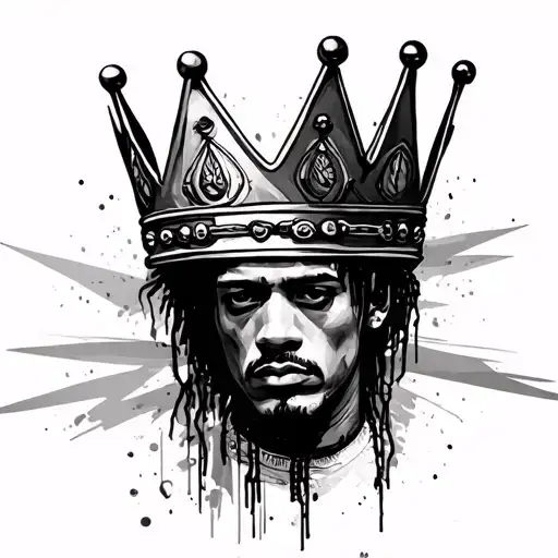 basquiat crown tattoo design idea