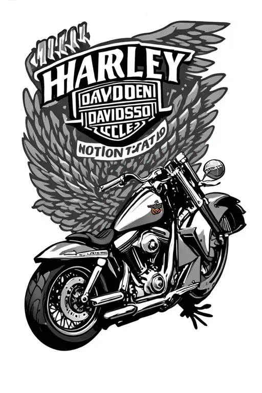 2nd amendment Harley Davidson motorcycle tattoo design idea
