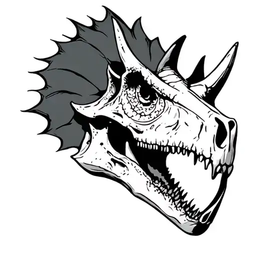 Triceratops Skull tattoo design idea
