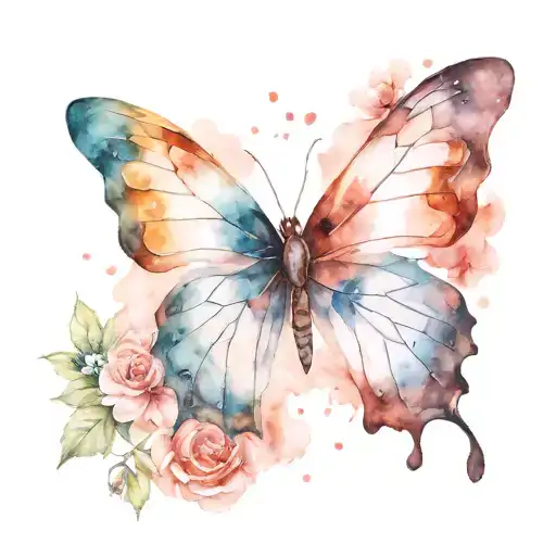 butterfly anxiety mental health tattoo design idea