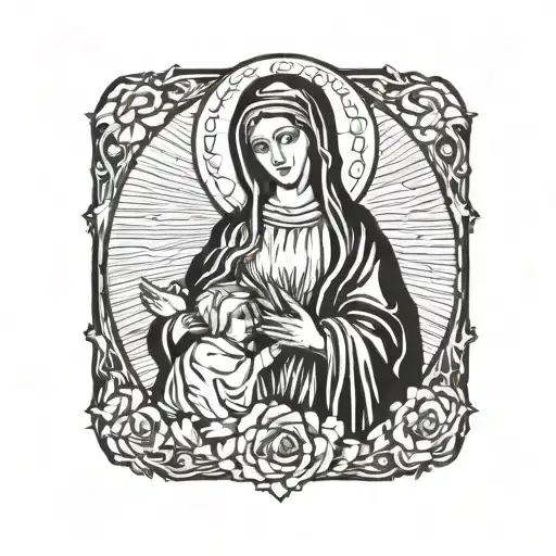  Virgin Mary, life, catholic tattoo design idea