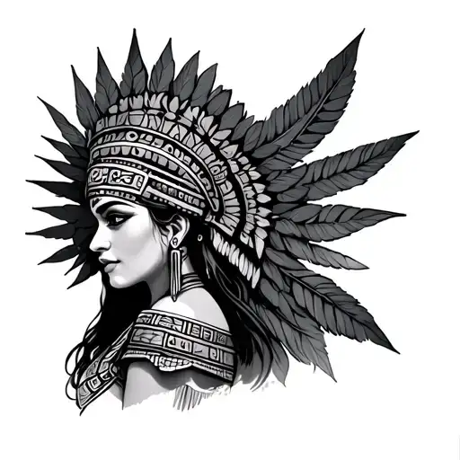 Aztec Princess tattoo design idea