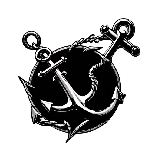 Anchor with memorial loop on a tattoo design idea