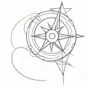 broken compass tattoo design idea