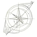 broken compass tattoo design idea