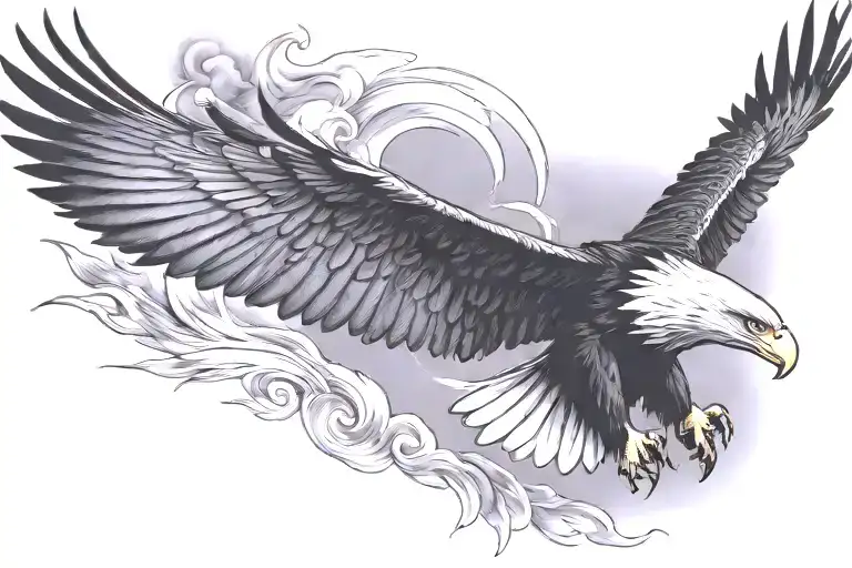 eagle soaring tattoo design idea