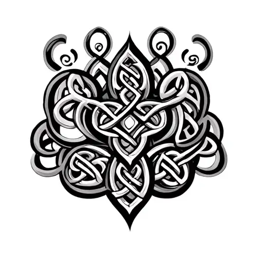 family of 5  Celtic  tattoo design idea