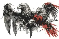 double eagle flying tattoo design idea