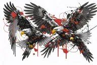 double eagle flying tattoo design idea