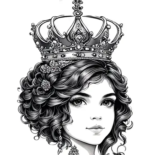 Ariella princess crown tattoo design idea