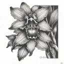 Cattleya Orchid tattoo design idea