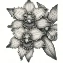 Cattleya Orchid tattoo design idea