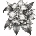 Cattleya Orchid tattoo design idea
