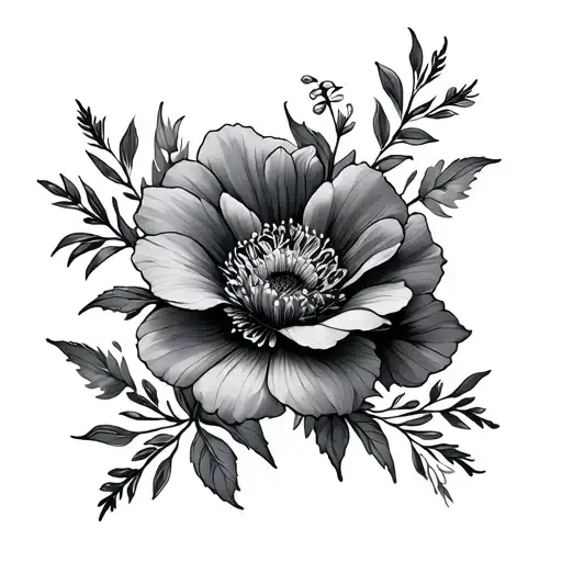 December and July birth flower tattoo tattoo design idea
