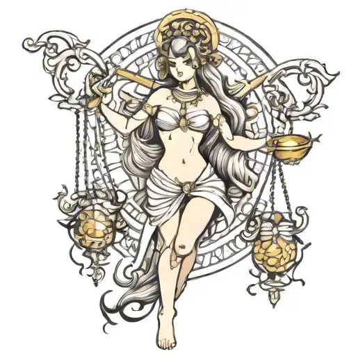 libra zodiac sign tattoo design idea