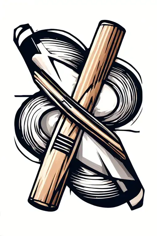 cricket stumps tattoo design idea