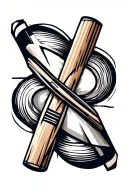 cricket stumps tattoo design idea