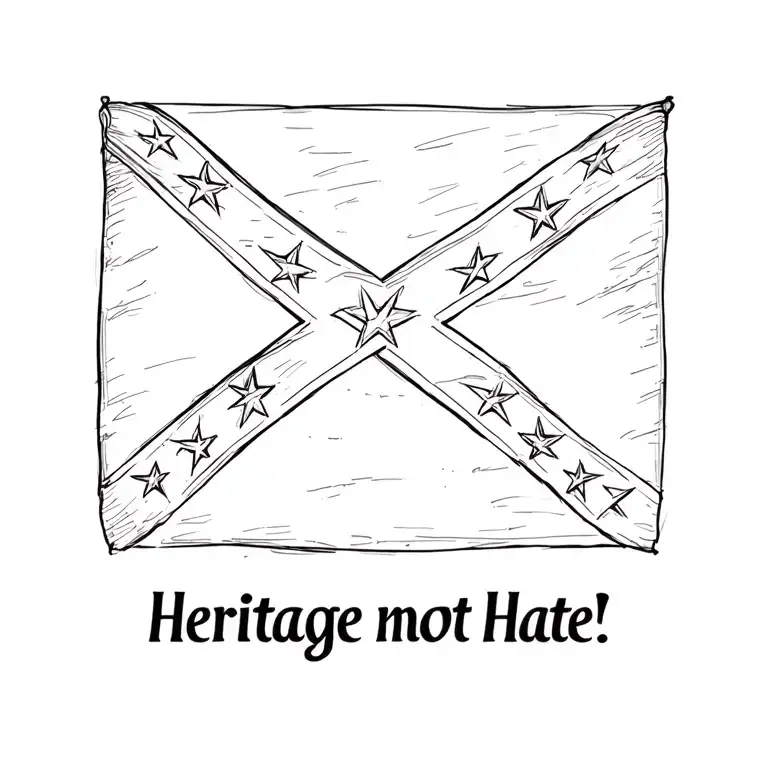 "Heritage not Hate" Confederate rebel flag waving tattoo design idea