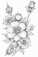 fine to medium line work, black outs shading and flowers tattoo design idea