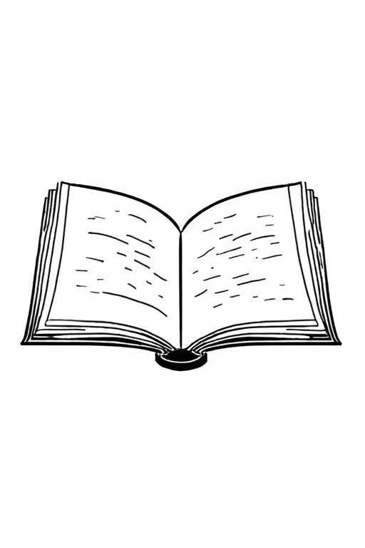 book open in front tattoo design idea