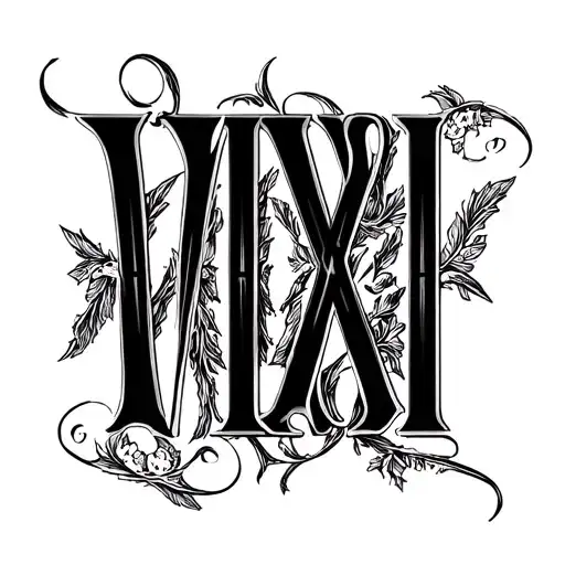 "VIXI" ROMAN NUMERALS FOR DATE IN ROMAN tattoo design idea