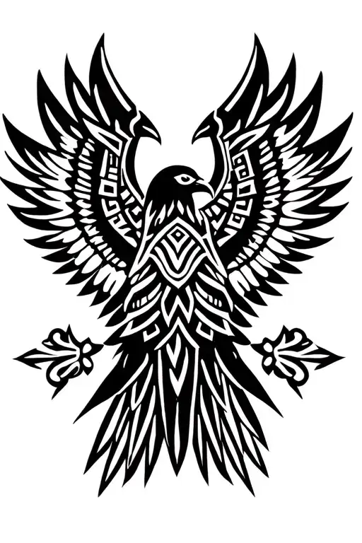 Aztec eagle wings tattoo design idea
