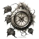 clock with cracks tribal tattoo design idea