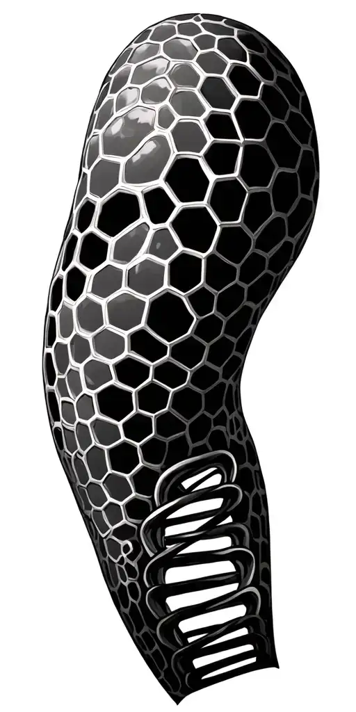 honeycomb pattern with AI natural network and dna tattoo design idea