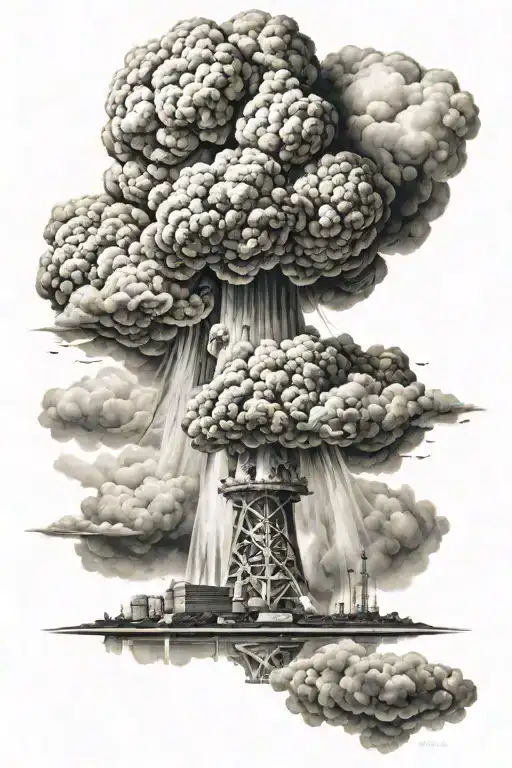 nuclear cloud tattoo design idea