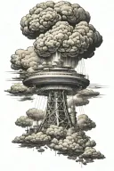 nuclear cloud tattoo design idea