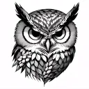 Wheat and owl tattoo design idea