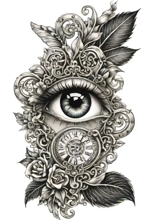 an Eye, filigree, cards and things that are cool now days for a tatto  tattoo design idea