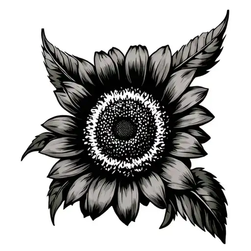 Cossack sunflower tattoo design idea
