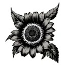 Cossack sunflower tattoo design idea