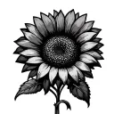 Cossack sunflower tattoo design idea