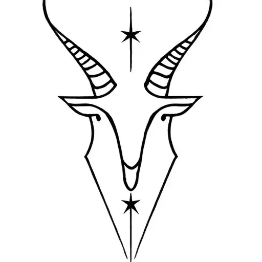 capricorn sign, protection of god, stars tattoo design idea