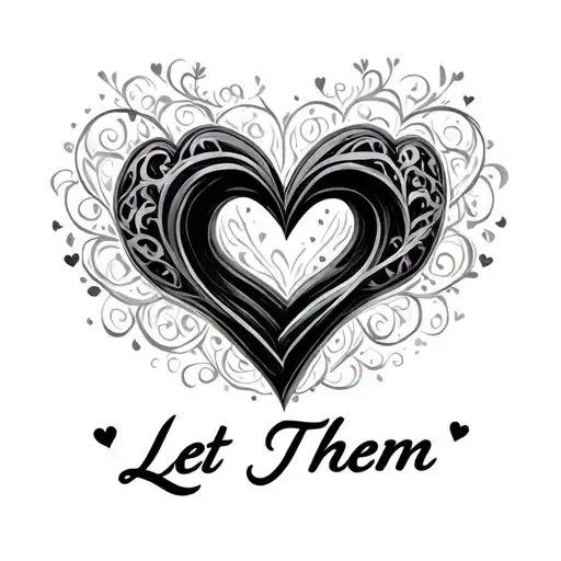 "Let Them" infinity hearts surrounded tattoo design idea