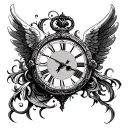 Angel Clock tattoo design idea