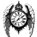 Angel Clock tattoo design idea