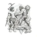 David and goliath tattoo design idea