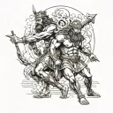 David and goliath tattoo design idea